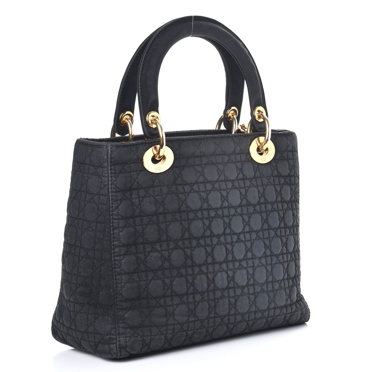 Nylon Cannage Medium Lady Dior Black