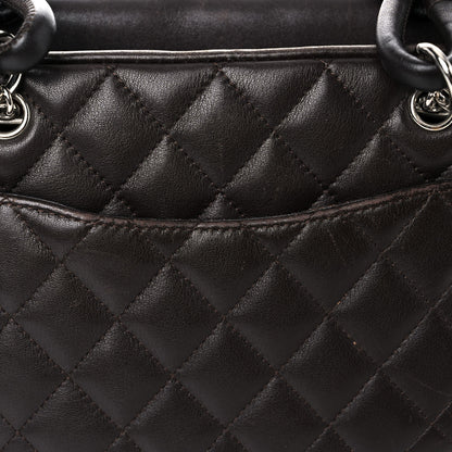 Chanel Calfskin Quilted Large Cambon Bowler Dark Brown 16 of 22