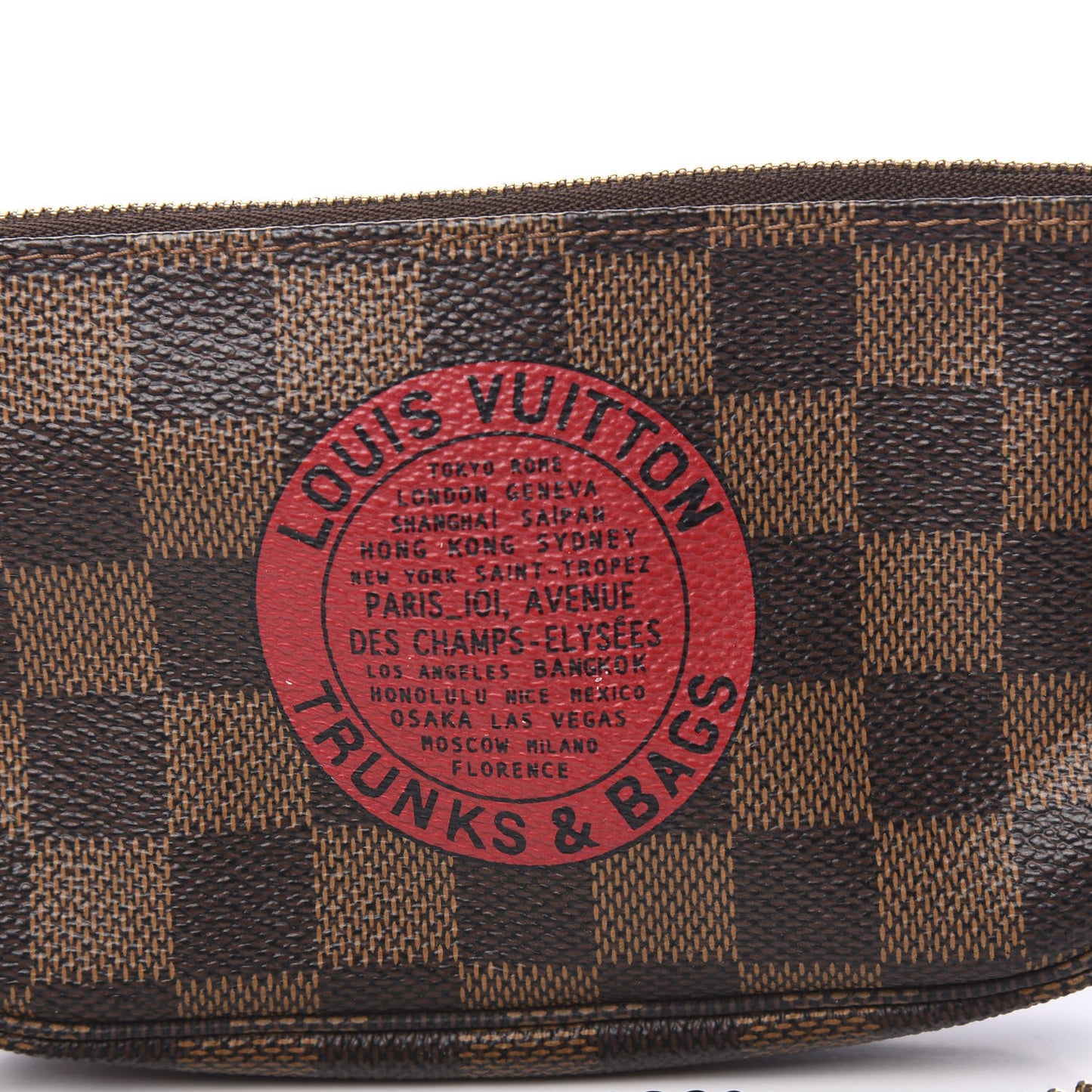 Damier Ebene Complice Trunks and Bags Mini Pochette Accessories Red