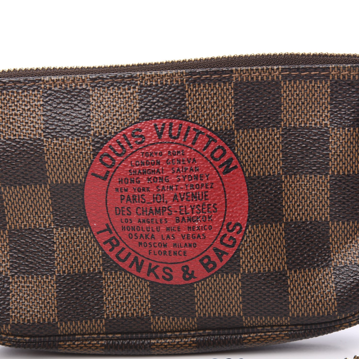Louis Vuitton Damier Ebene Complice Trunks and Bags Mini Pochette Accessories Red 7 of 7