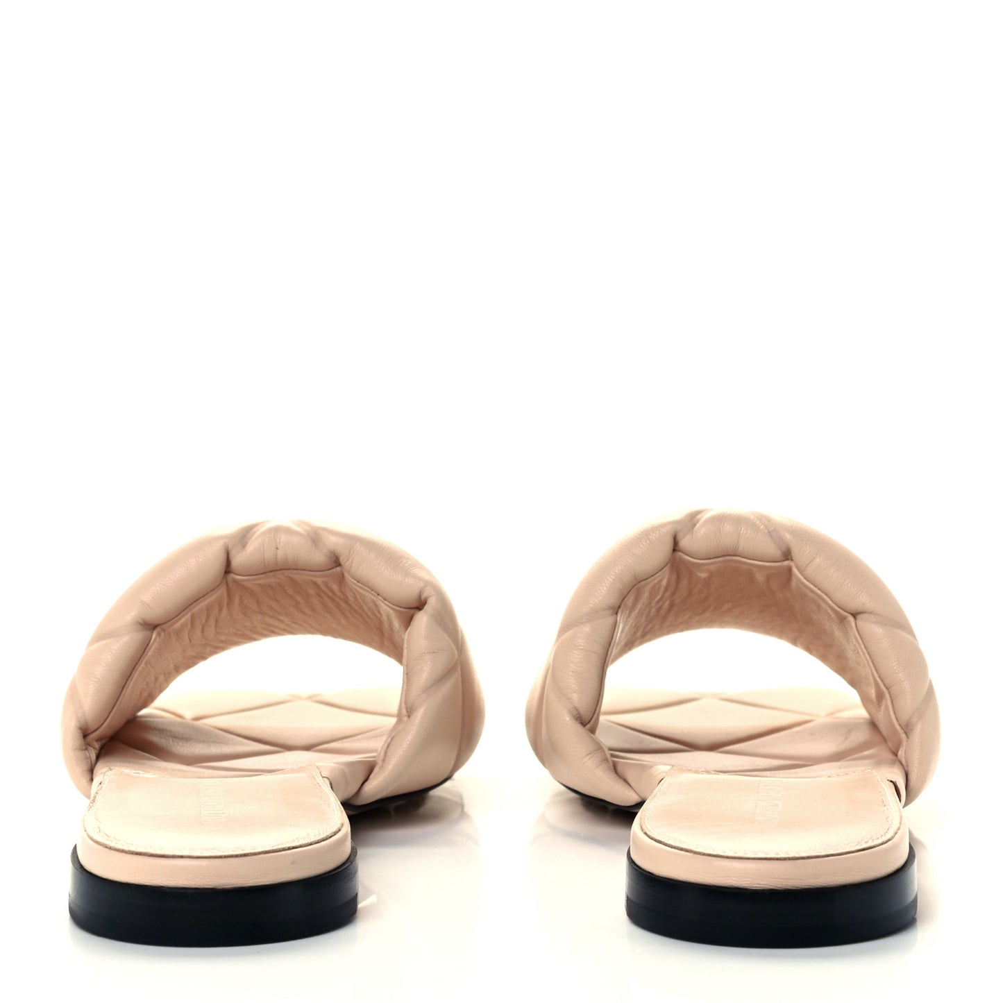Nappa Quilted Rubber Lido Flat Sandals 38.5 Cane Sugar