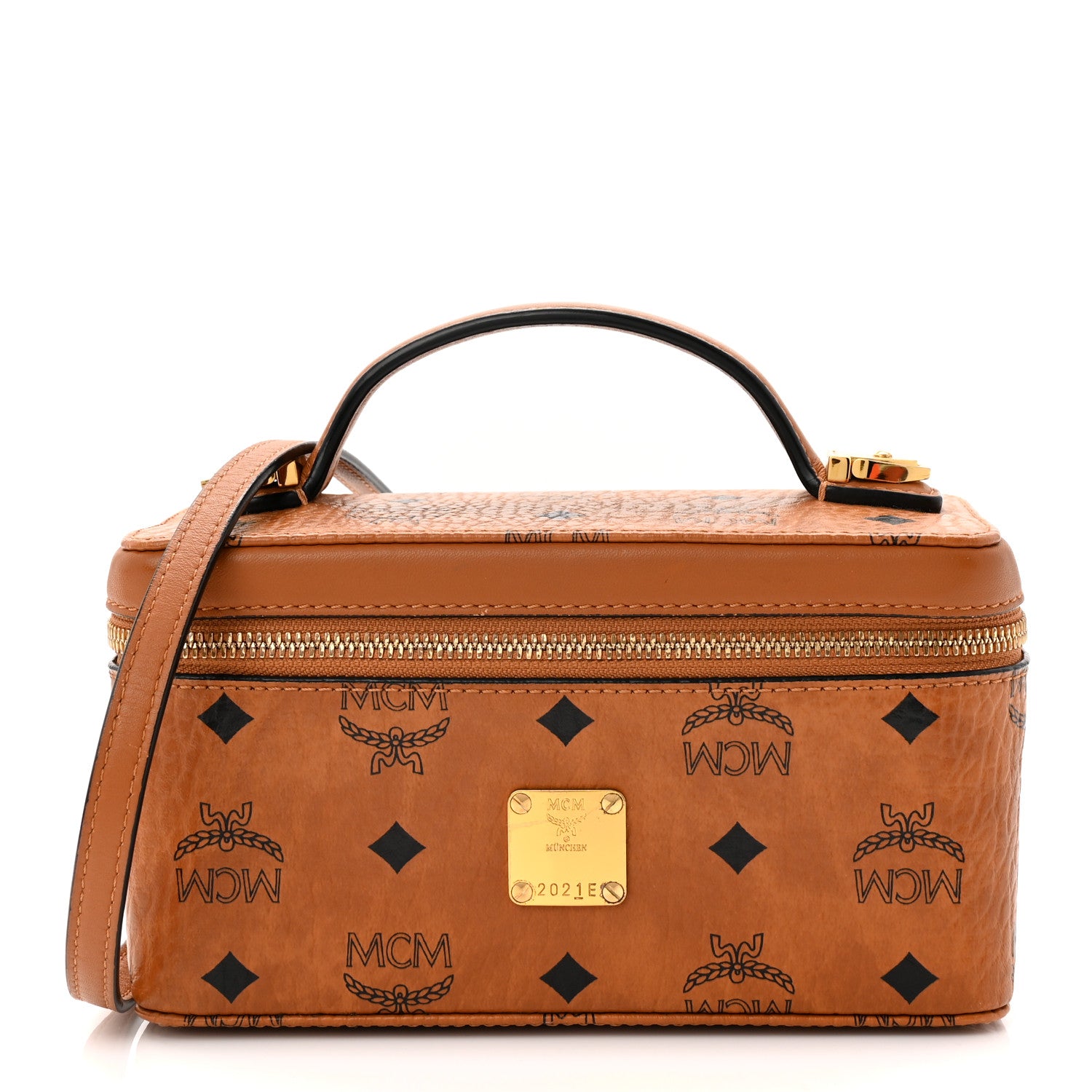 MCM Visetos Vanity Case Cognac 1 of 9