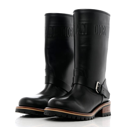 Christian Dior Calfskin Embossed Dior Quest 35mm Biker Boots 35 Black 3 of 16