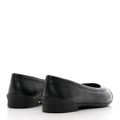 Chanel Calfskin CC Cap Toe Uniform Ballerina Flats 36 Black 4 of 10