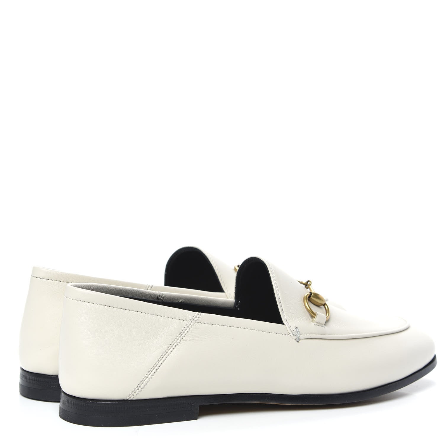 Gucci Lambskin Womens Brixton Horsebit Loafers 36 Mystic White 4 of 11