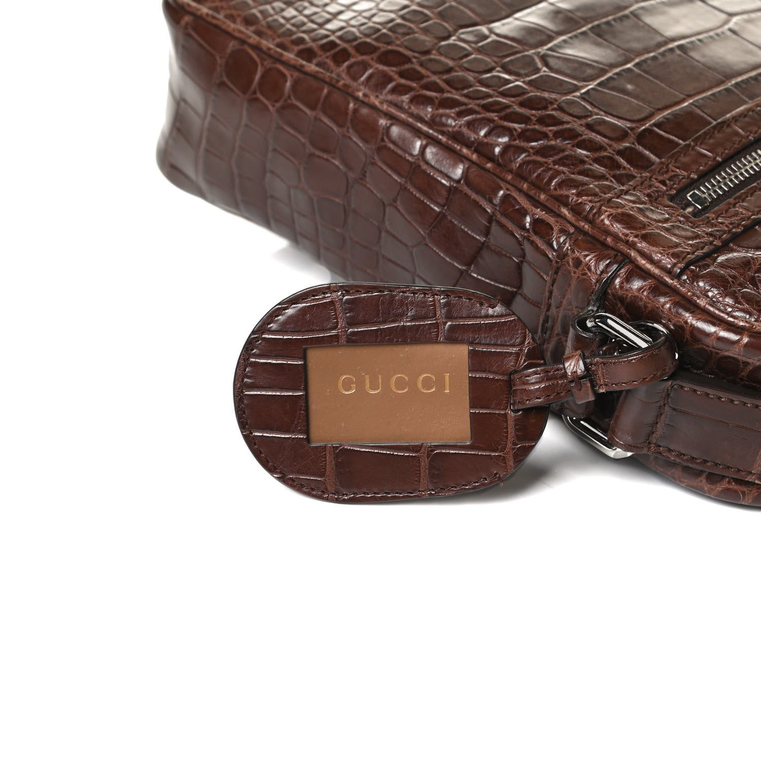 Gucci Crocodile Medium Messenger Bag Brown 9 of 16