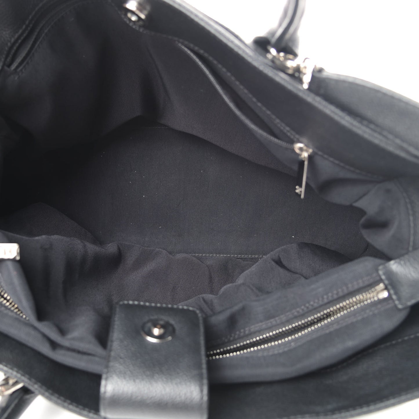 Calfskin Cerf Executive Shopper Tote Black
