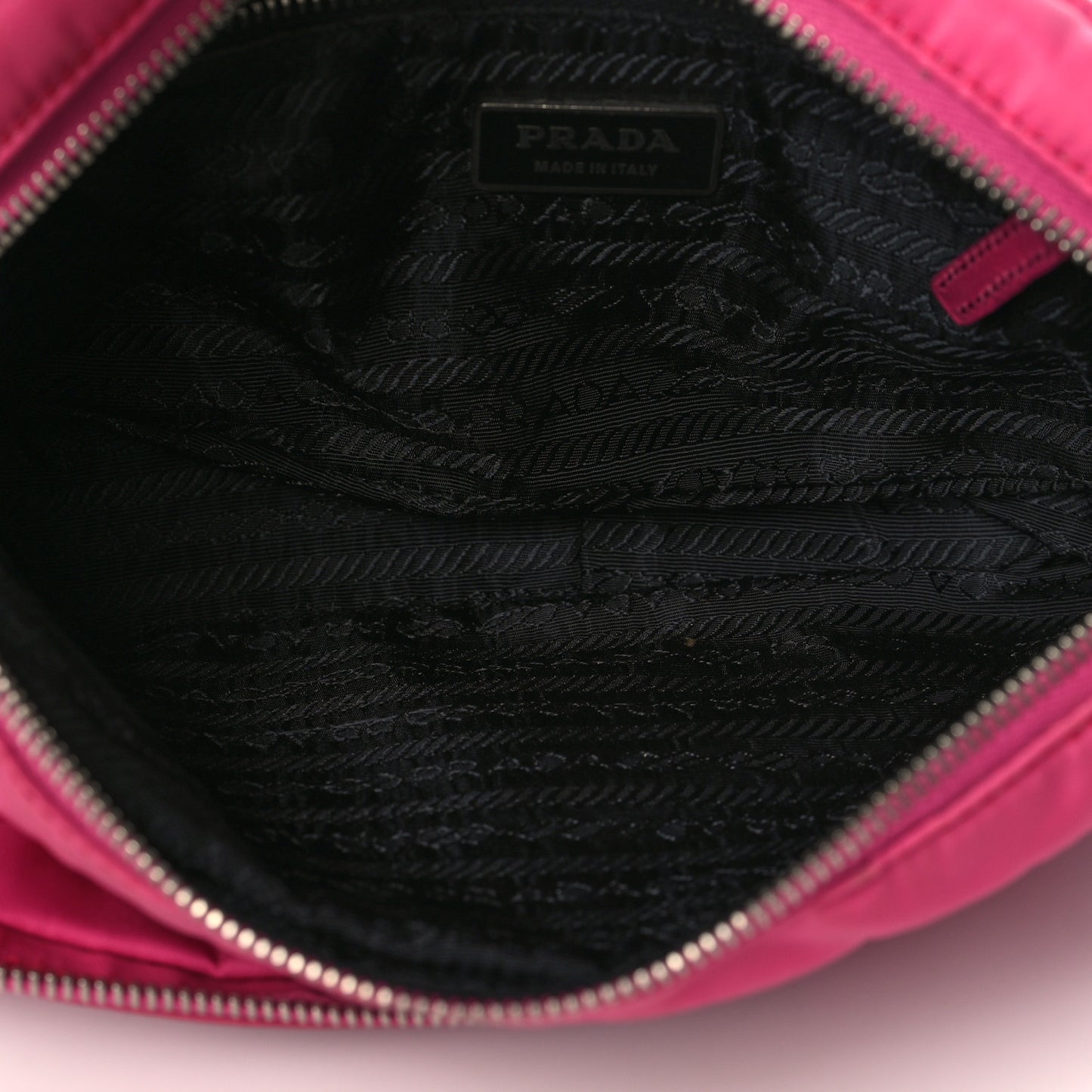 Tessuto Nylon Saffiano Double Pocket Shoulder Bag Pink