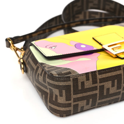 Fendi Glazed Fabric FF 1974 Hairdo Girls Inlay Baguette Mogano Panna Multicolor 8 of 10