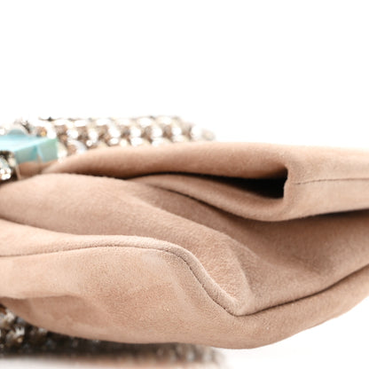 Jimmy Choo Shimmer Suede Crystal Chandra Clutch Blush 10 of 10