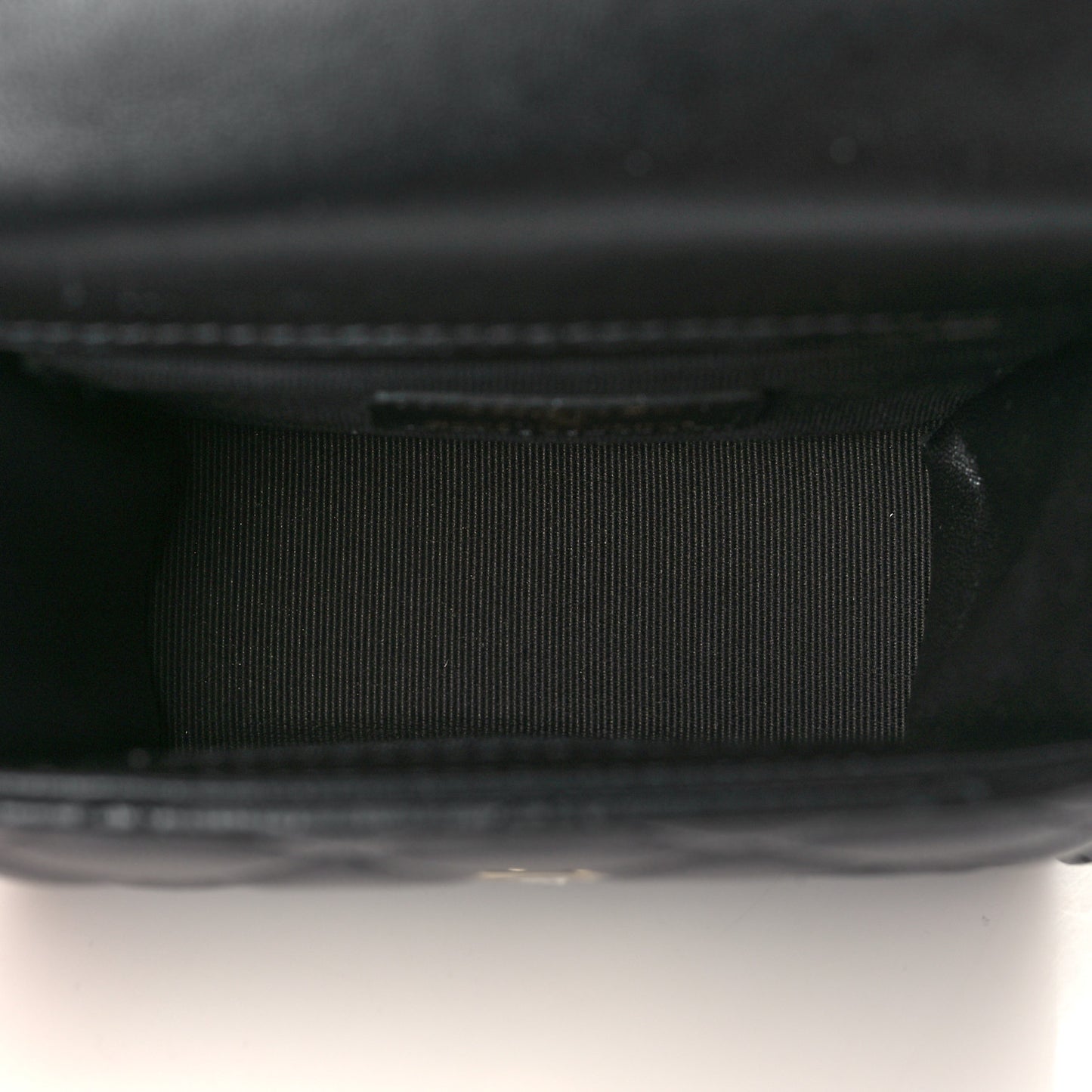 Lambskin Quilted Top Handle Flap Clutch With Chain Black