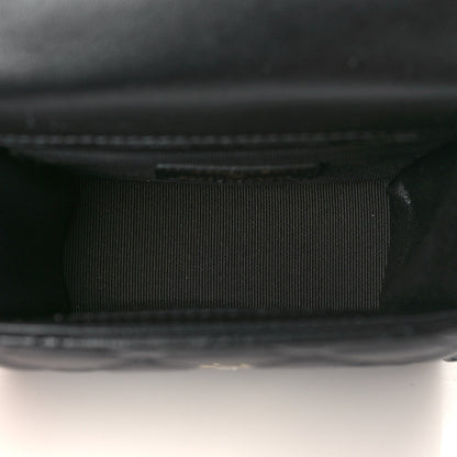 Chanel Lambskin Quilted Top Handle Flap Clutch With Chain Black 5 of 11