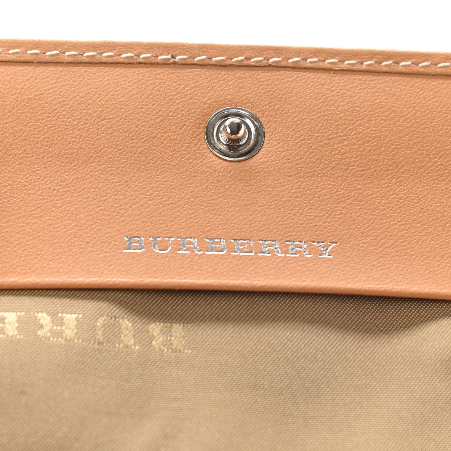 Canvas Check Flap Wallet Beige