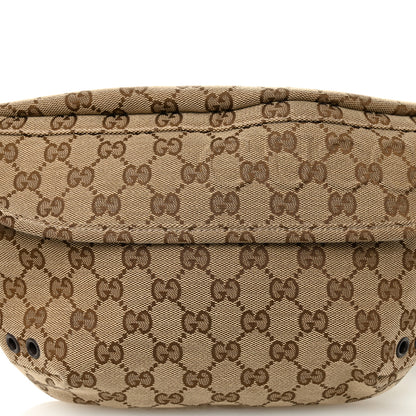 Gucci Monogram Large Belt Bag Beige Dark Brown 7 of 9