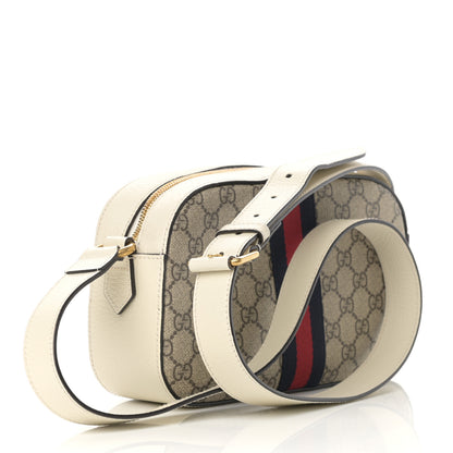 Gucci GG Supreme Monogram Textured Calfskin Web Small Ophidia Camera Bag Beige Ebony Mystic White 3 of 13