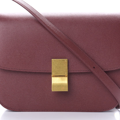 Celine Liege Calfskin Medium Classic Box Flap Bag Burgundy 10 of 10