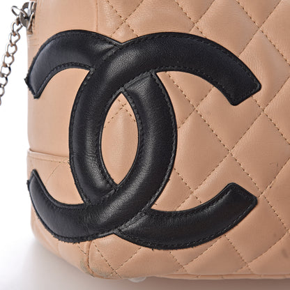Chanel Calfskin Quilted Large Cambon Bowler Beige Black 9 of 9