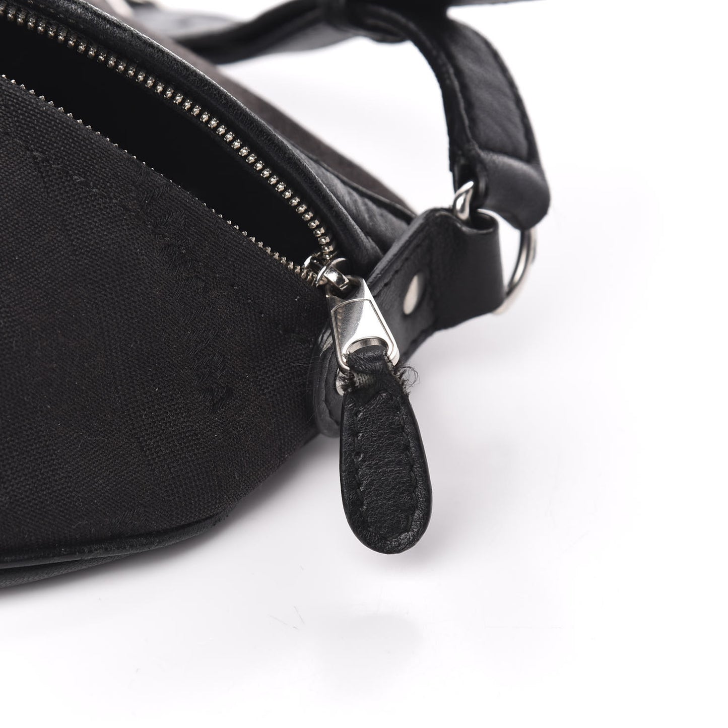 Canvas Jacquard Diagonal Allover Logo XS Souvenir Belt Bag Black