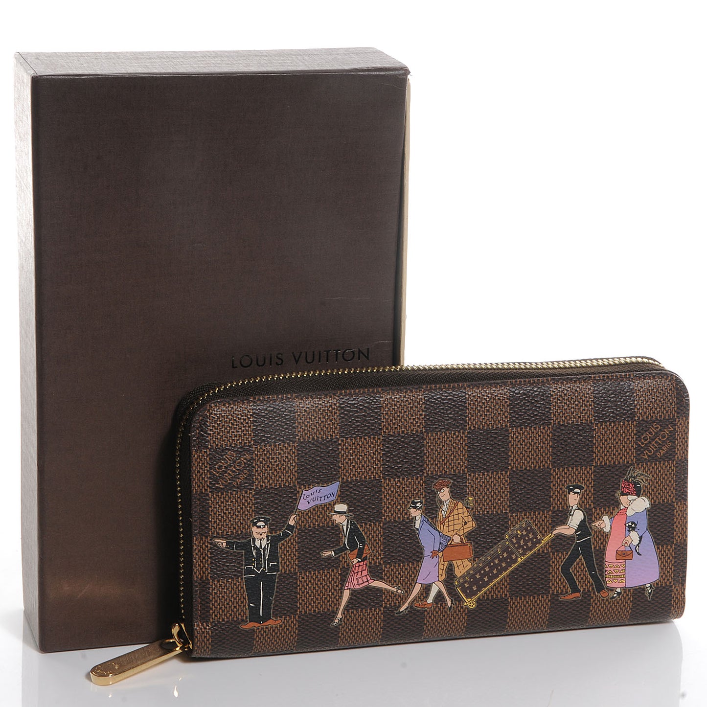 Damier Ebene Illustre Zippy Wallet Violet
