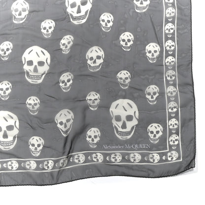 Alexander McQueen Silk Chiffon Skull Scarf Black Ivory 2 of 3