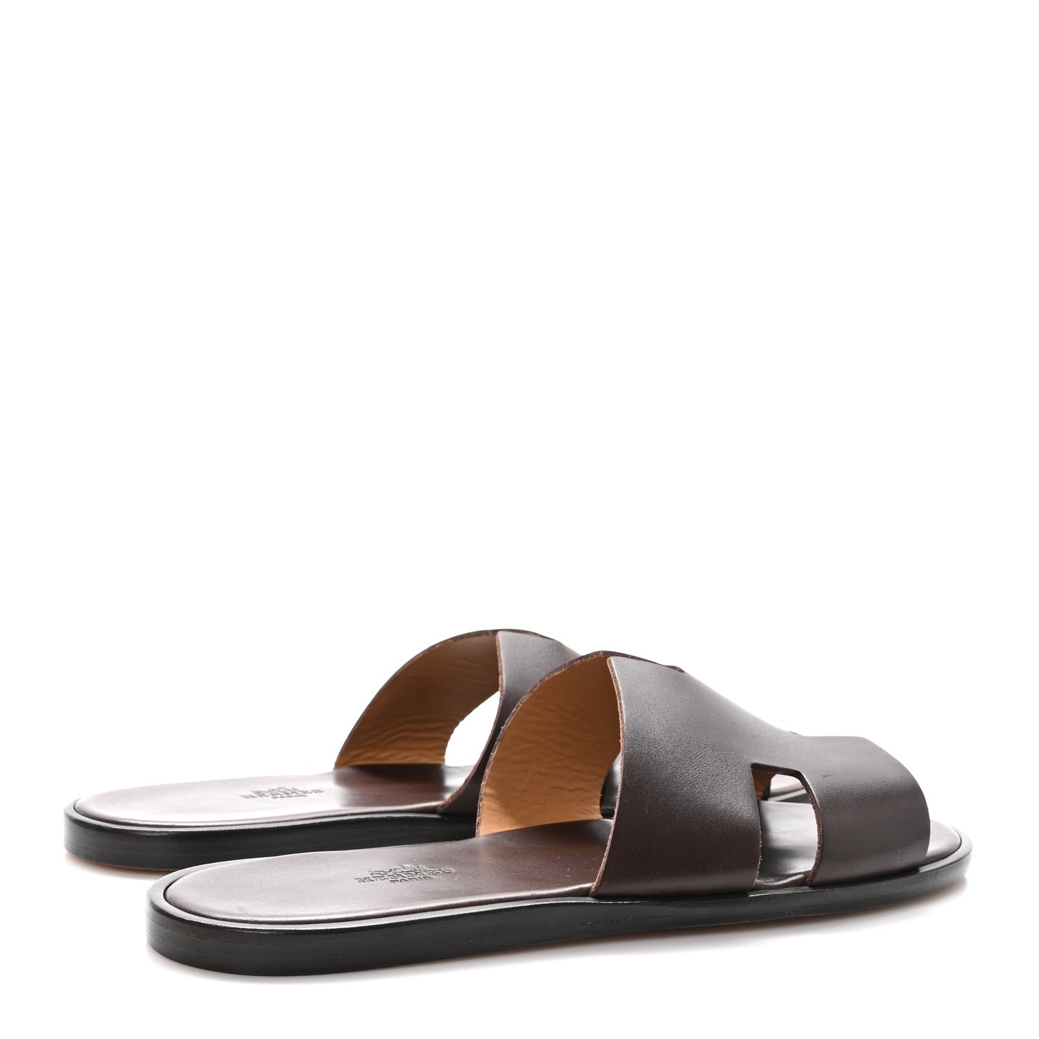 Hermes Calfskin Mens Izmir Sandals 44 Moka 4 of 9