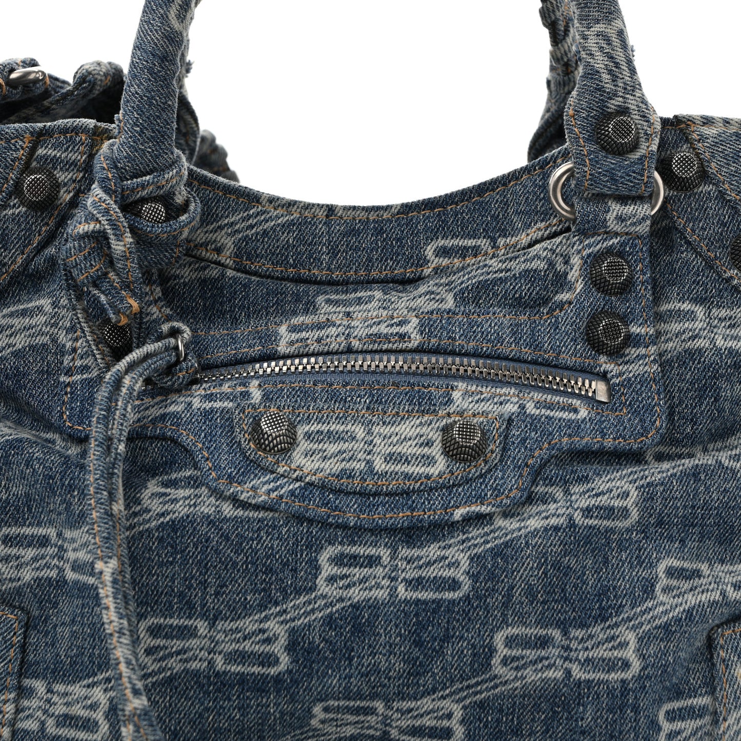 Denim BB Monogram Neo Cagole City Handbag Blue