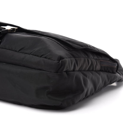Prada Tessuto Nylon Saffiano Messenger Satchel Black 8 of 11