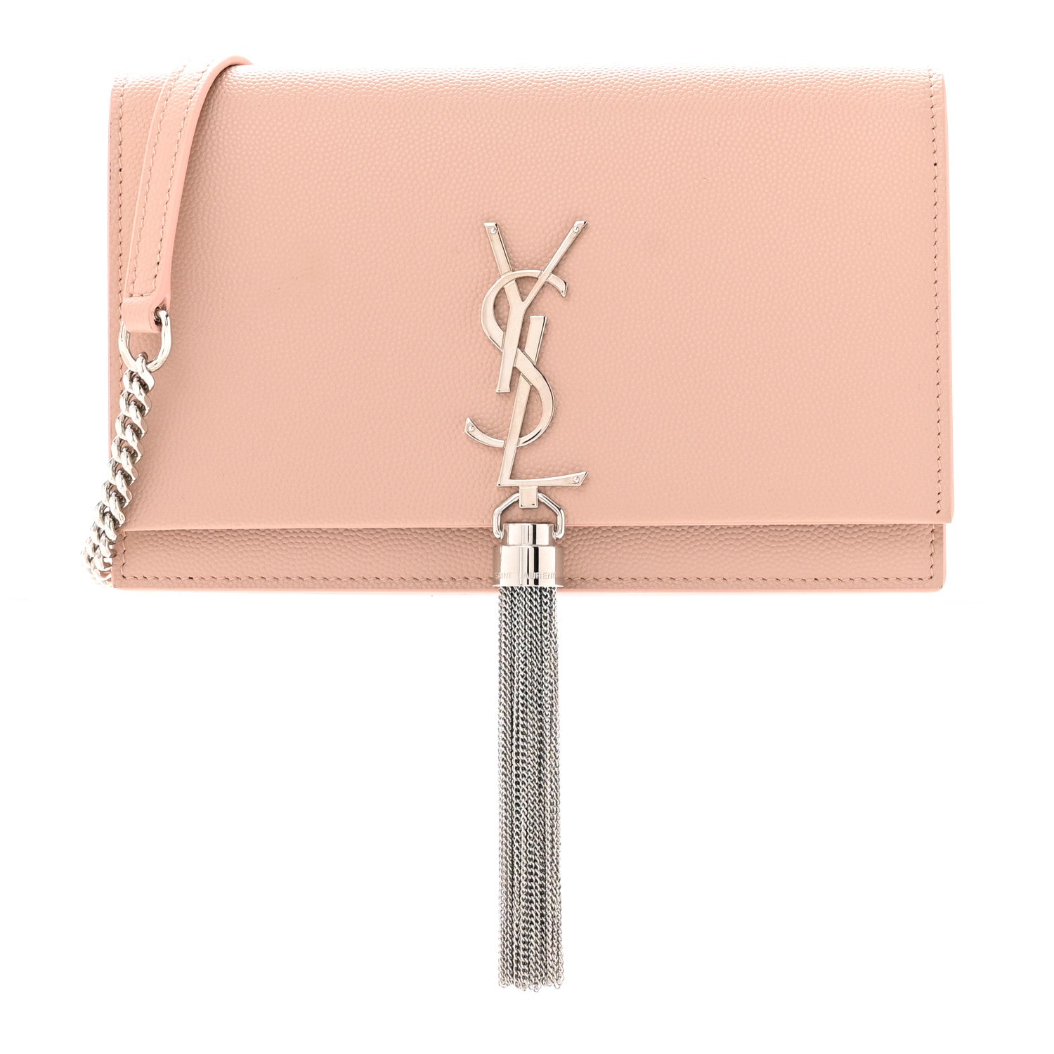 Saint Laurent Grain De Poudre Classic Monogram Kate Tassel Chain Wallet Marble Pink 1 of 10