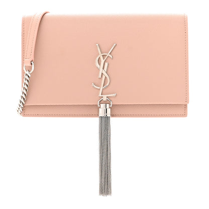 Saint Laurent Grain De Poudre Classic Monogram Kate Tassel Chain Wallet Marble Pink 1 of 10