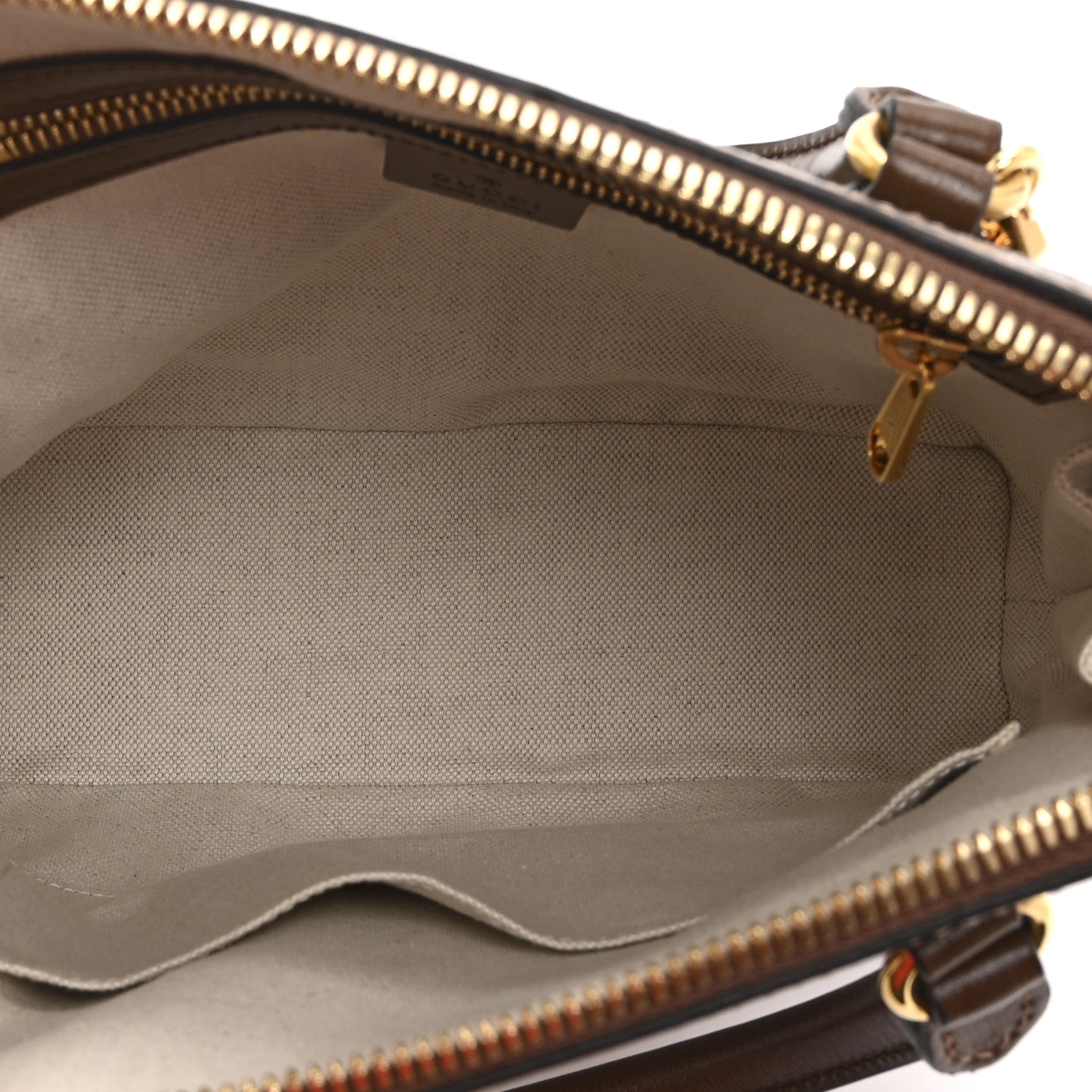 Gucci GG Supreme Monogram Azalea Calfskin Small Horsebit 1955 Top Handle Bag Beige Ebony Brown Sugar 5 of 11