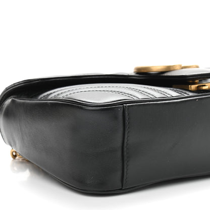 Gucci Calfskin Matelasse Small GG Marmont Shoulder Bag Black 8 of 9