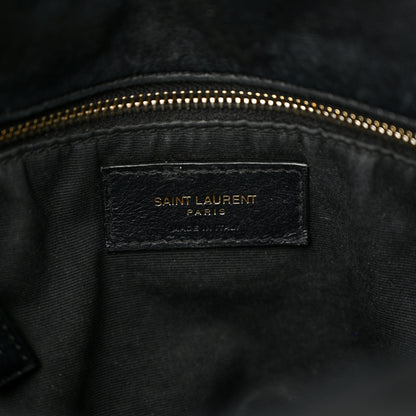 Saint Laurent Lambskin Quilted Medium Loulou Puffer Monogram Chain Satchel Black 6 of 15