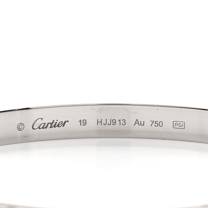 Cartier 18K White Gold LOVE Bracelet 19 4 of 5