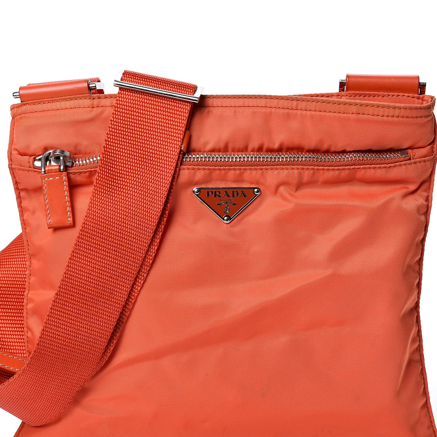 Nylon Vela Flat Messenger Bag Papaya