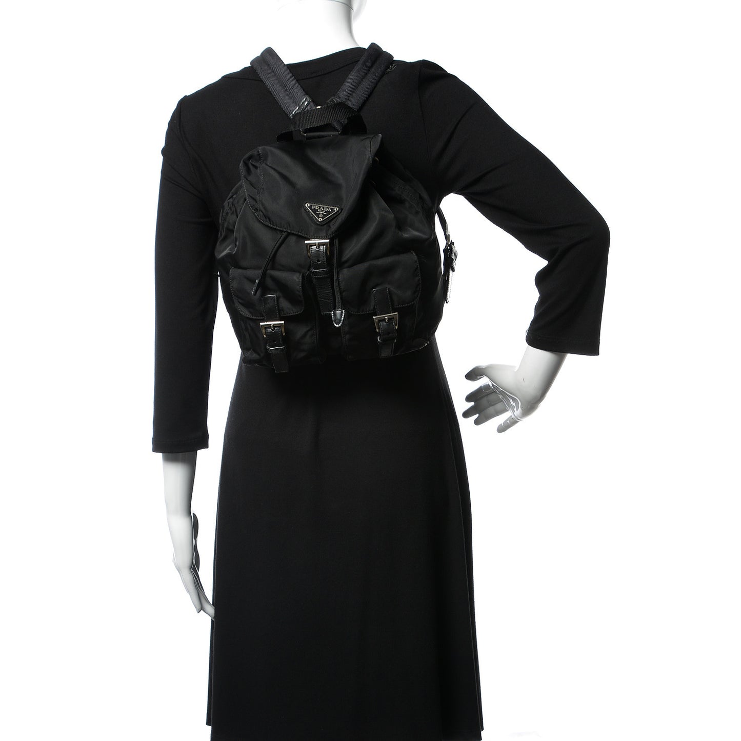 Tessuto Nylon Vela Small Backpack Black