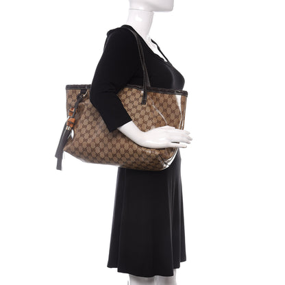 Gucci Crystal Monogram Peggy Braided Tote Dark Brown 2 of 10