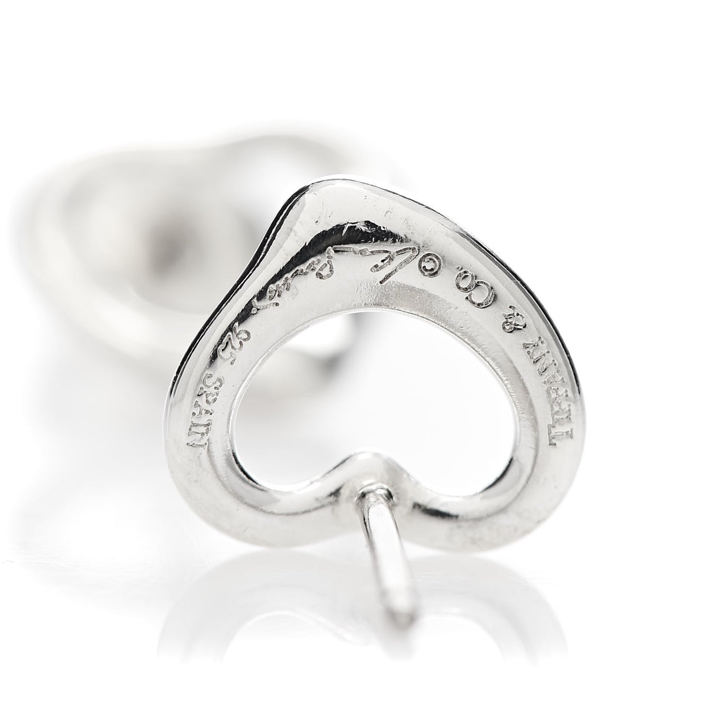 Sterling Silver 11mm Elsa Peretti Open Heart Earrings