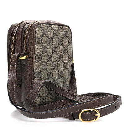 Gucci GG Supreme Monogram Web Mini Ophidia Double Zip Crossbody Bag Beige New Acero 3 of 10