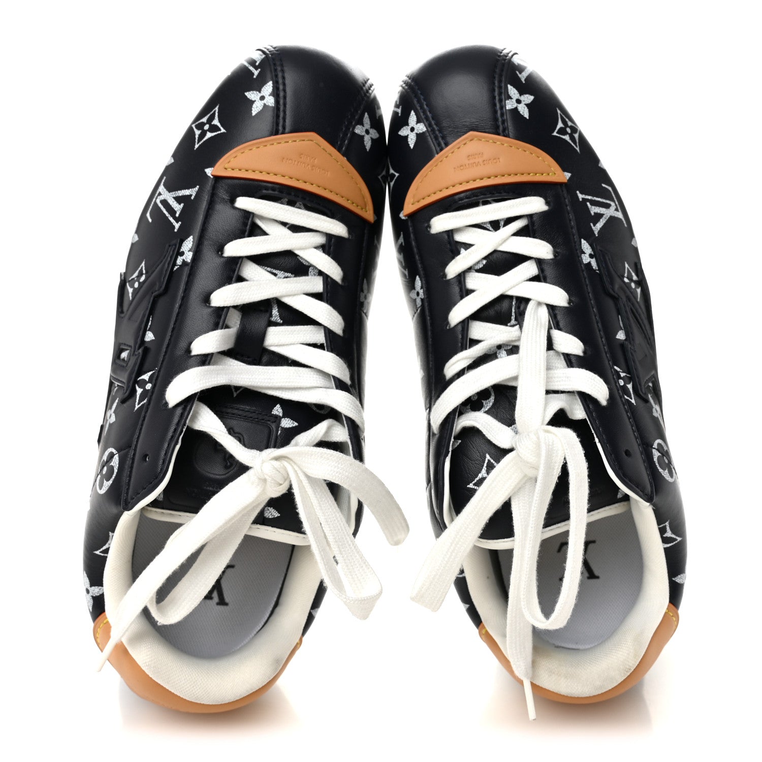 Louis Vuitton Lambskin Calfskin Monogram Mens Buttersoft Sneakers 11 Marine 5 of 10
