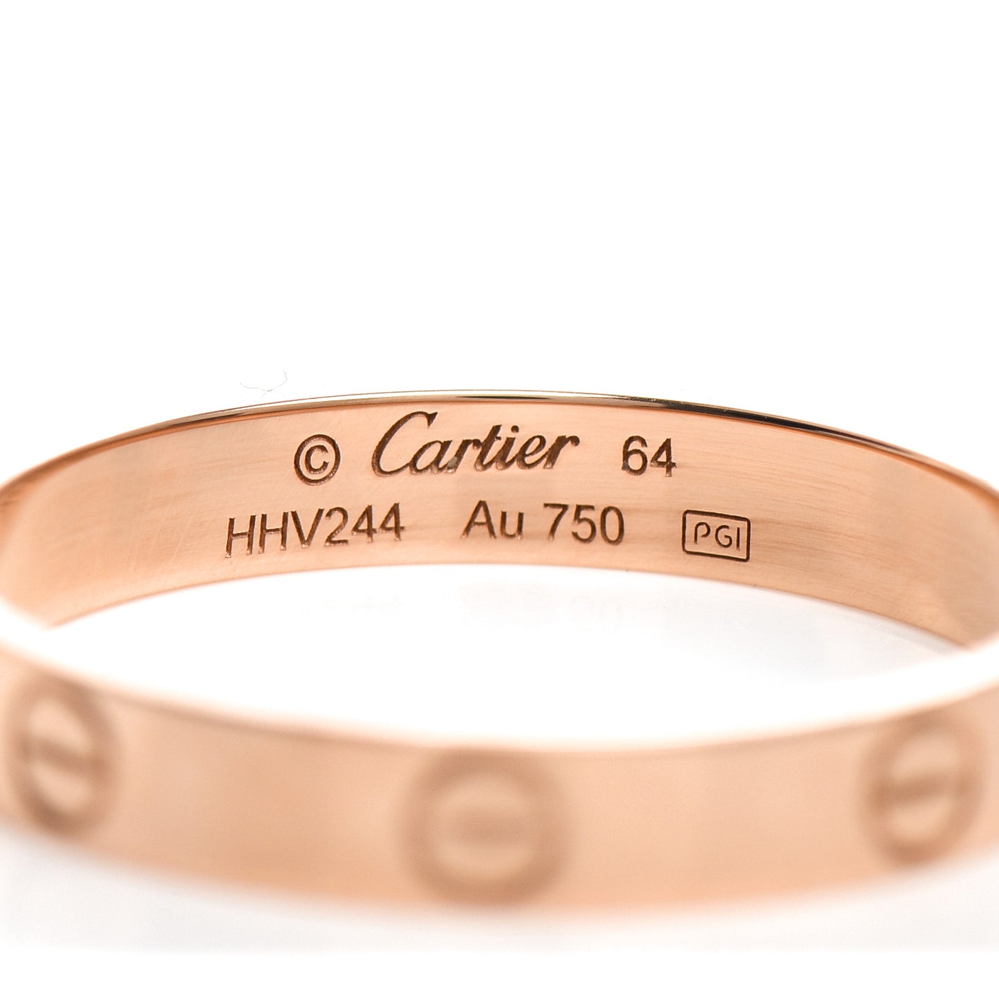 18K Pink Gold 3.5mm LOVE Wedding Band Ring 64 10.75