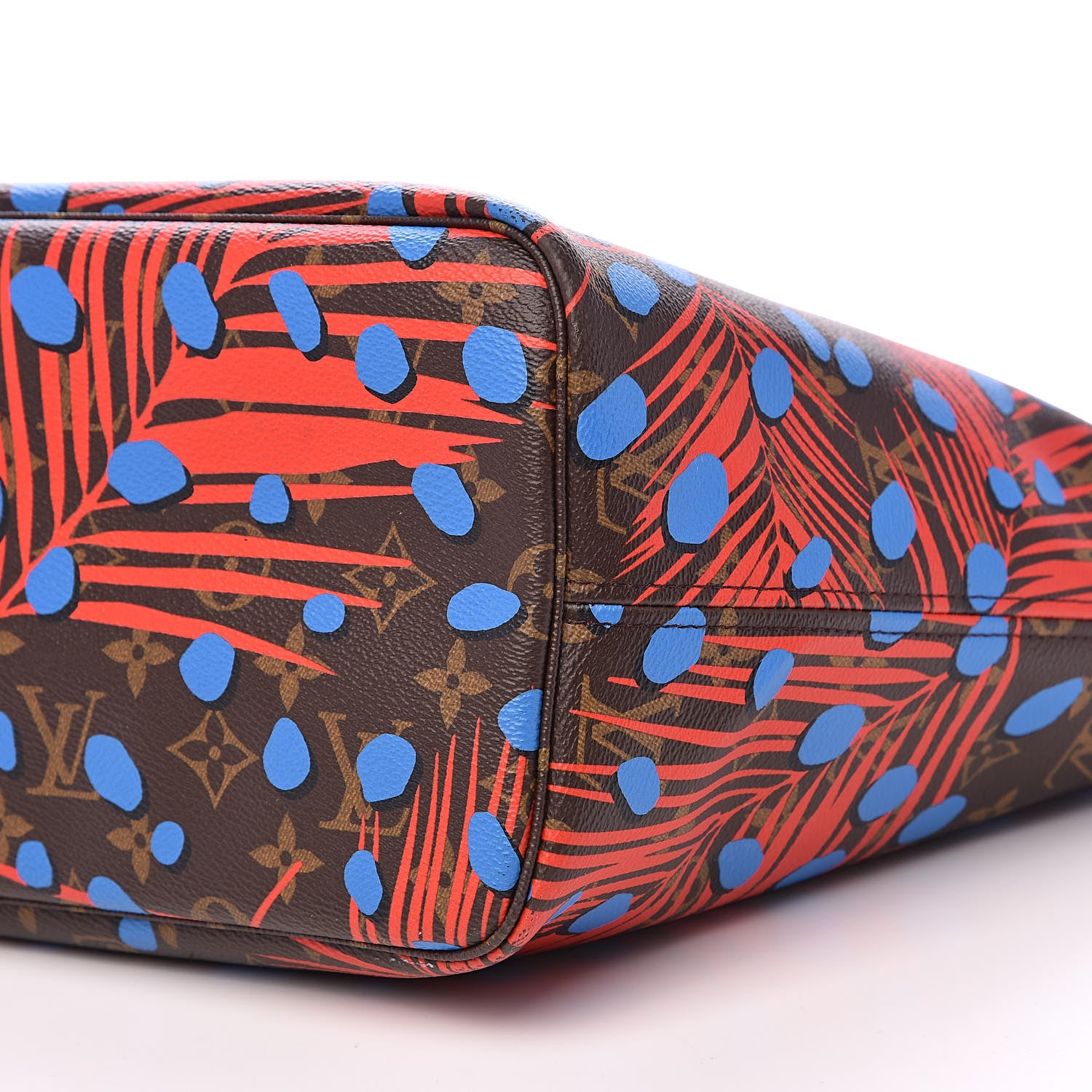 Louis Vuitton Monogram Jungle Dots Neo Neverfull MM Coquelicot Denim 9 of 16