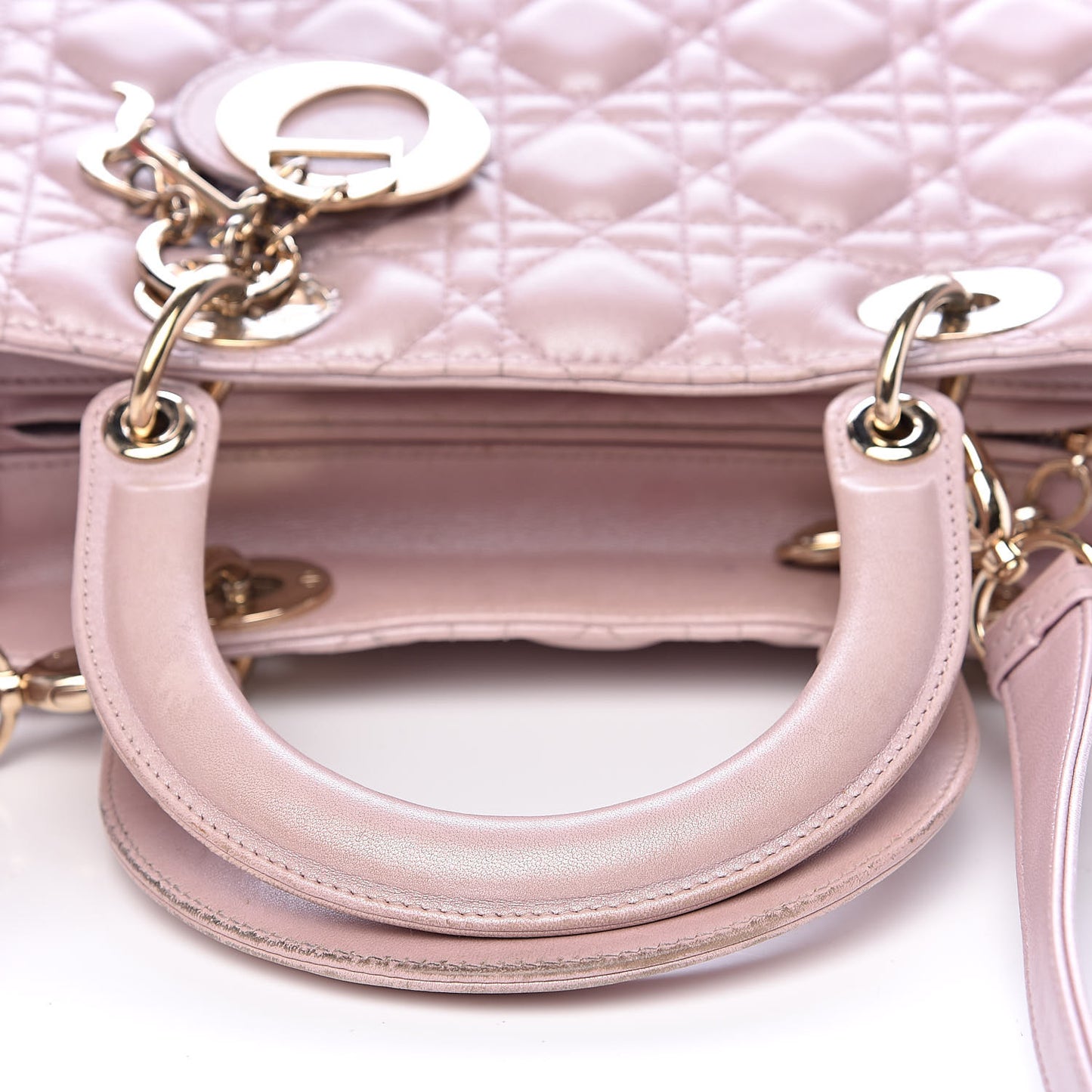 Pearly Lambskin Cannage Medium Lady Dior Lotus