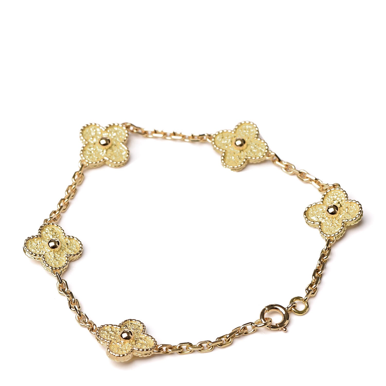 Van Cleef & Arpels 18K Yellow Gold 5 Motifs Vintage Alhambra Bracelet 3 of 6