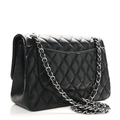 Chanel Lambskin Quilted Jumbo Double Flap Black 3 of 12