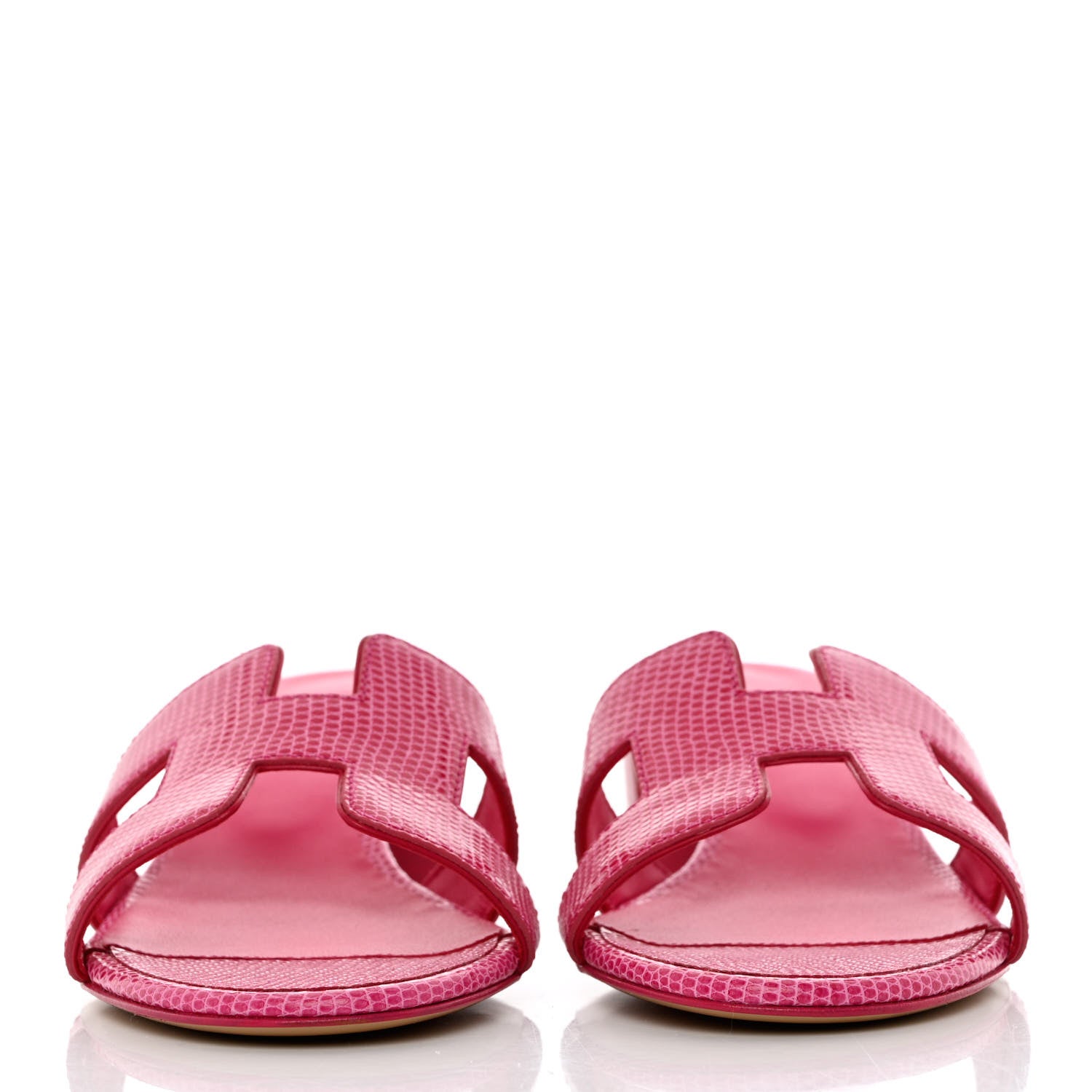 Hermes Lizard Oasis Sandals 38 Rose Fuchsia 2 of 9