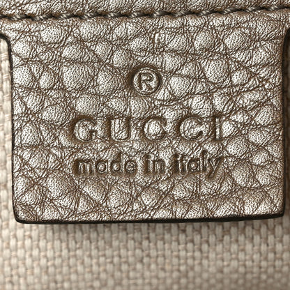Gucci Metallic Pebbled Calfskin Medium Soho Shoulder Bag Golden Beige 6 of 10