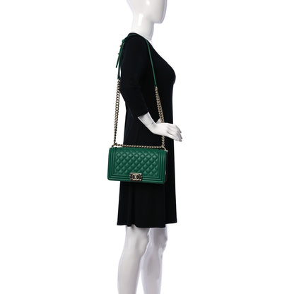 Chanel Lambskin Quilted Medium Boy Flap Green 2 of 10
