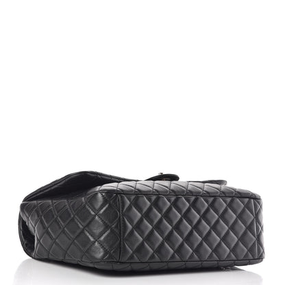 Chanel Metallized Calfskin Small XXL Travel Flap Bag Black 4 of 10