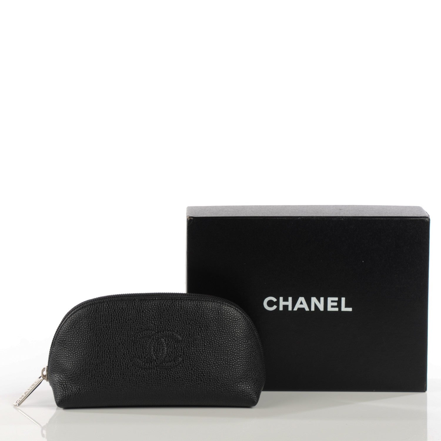 Chanel Caviar Timeless CC Cosmetic Pouch Black 5 of 8