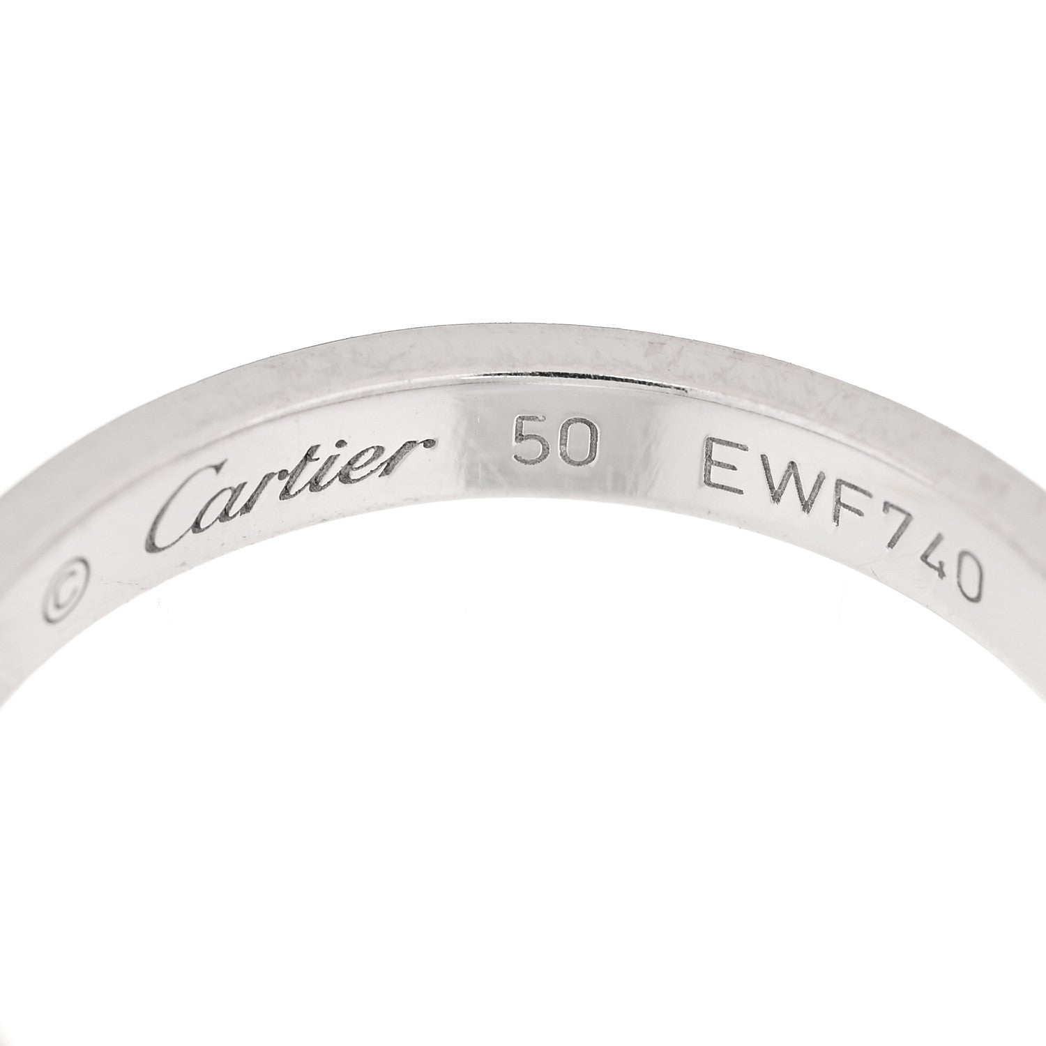 Cartier 18K White Gold Diamond 2.6mm LOVE Paved Band Ring 50 5.25 4 of 6